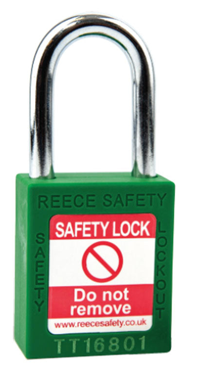 Safety Lockout Padlock, Keyed Different, Green