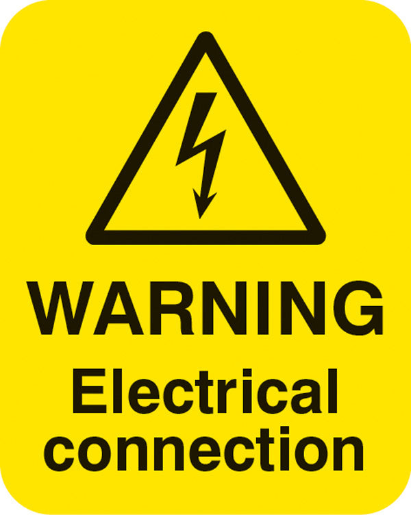 Warning electrical connection Sheet of 25 labels 40x50mm