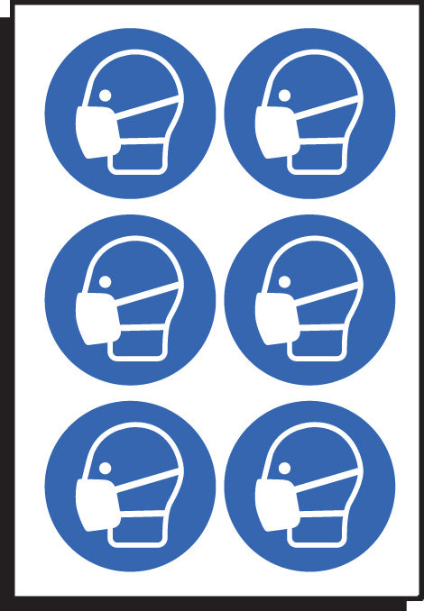 Mask symbol 50mm dia - sheet of 6