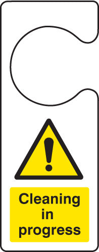 Cleaning in progress - door hanger