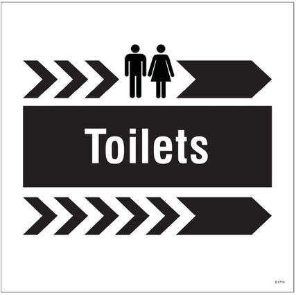 Toilets, arrow right site saver sign 400x400mm