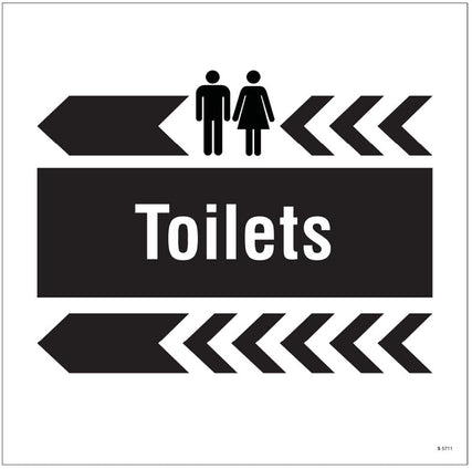 Toilets, arrow left site saver sign 400x400mm