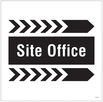 Site office, arrow right site saver sign 400x400mm