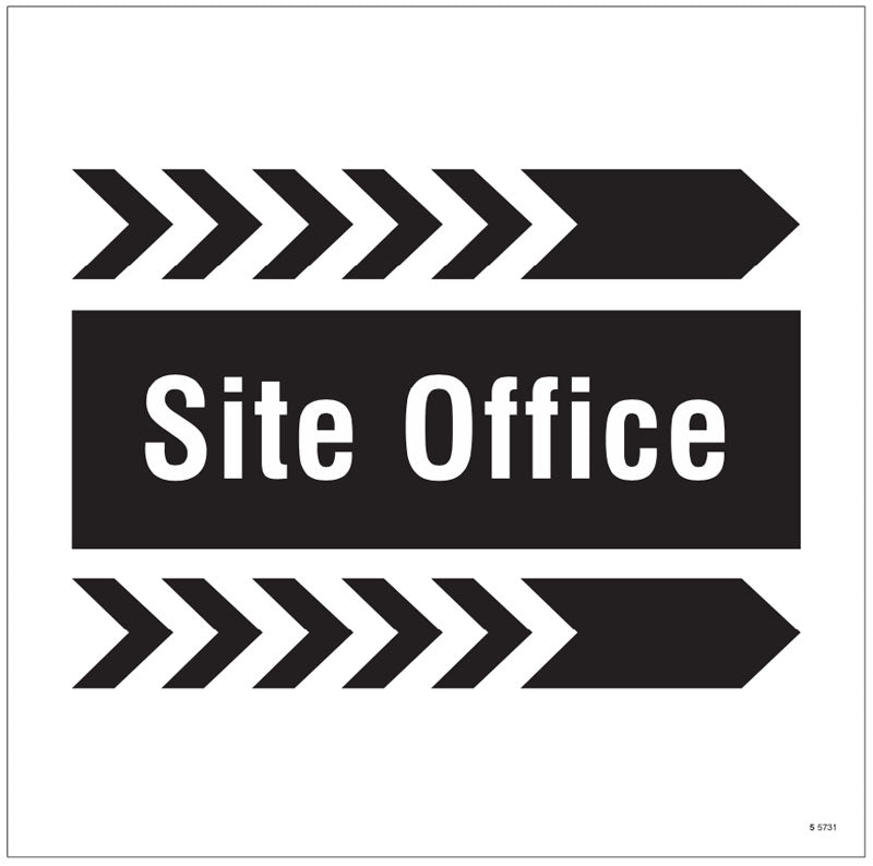Site office, arrow right site saver sign 400x400mm
