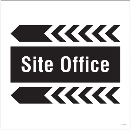 Site office, arrow left site saver sign 400x400mm