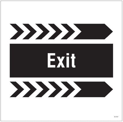 Exit, arrow right site saver sign 400x400mm