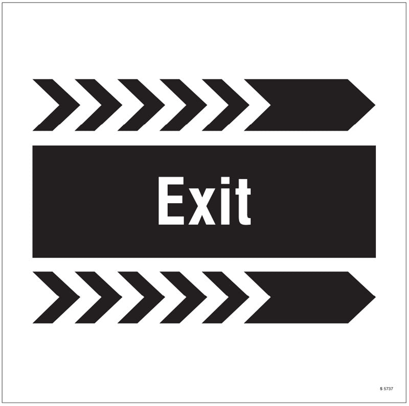 Exit, arrow right site saver sign 400x400mm