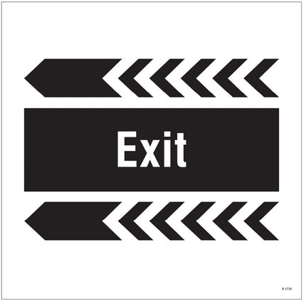 Exit, arrow left site saver sign 400x400mm