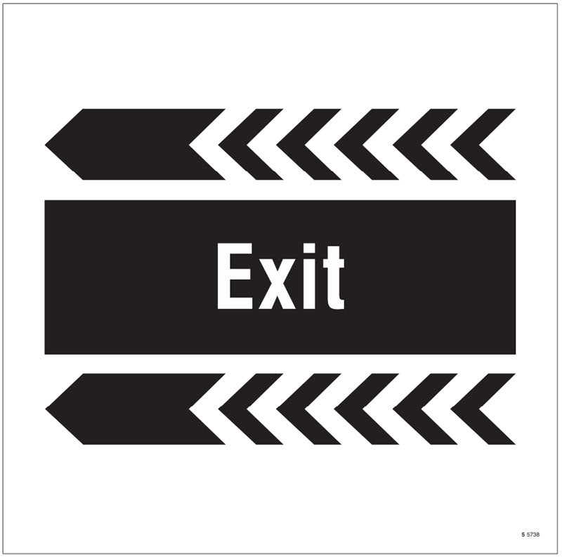 Exit, arrow left site saver sign 400x400mm