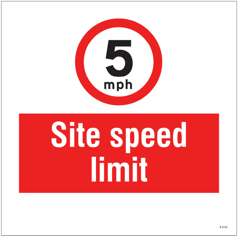 5mph Site speed limit, site saver sign 400x400mm