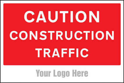 Caution construction traffic, site saver sign 600x400mm