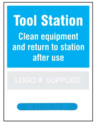 Tool Station Shadow Board with 300mm blue magnetic rail, 450x600mm 10mm foam pvc