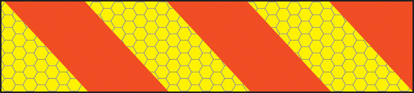 ECE70 Vehicle marking plate 600x140mm right hand chevron