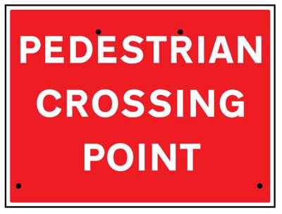 Pedestrian crossing point, 600x450mm Re-Flex Sign (3mm reflective polypropylene)