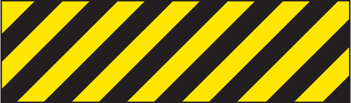 Hazard marker 600x150mm reflective aluminium left hand