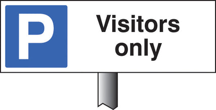 Parking visitors only verge sign 450x150mm (post 800mm)