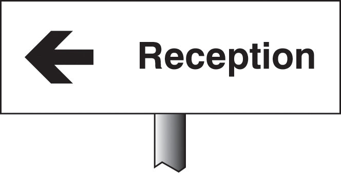 Reception left verge sign 450x150mm (post 800mm)