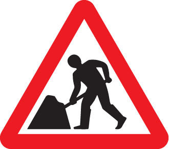 Men at work fold up 600mm triangle sign