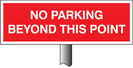 Verge sign - No parking beyond this point 450x150mm (post 800mm)