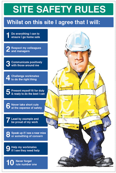 Site Safety Rules Whilst on site I agree to 600x900 5mm pvc