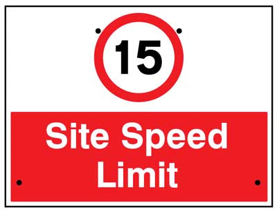 15mph Site speed limit, 600x450mm Re-Flex Sign (3mm reflective polypropylene)