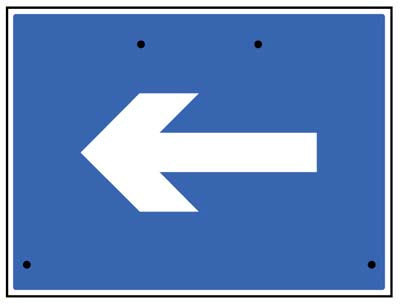 One way arrow only, 600x450mm Re-Flex Sign (3mm reflective polypropylene)