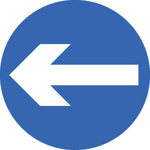 Direction arrow left/right Class R2 Permanent 600mm (3mm aluminium composite)
