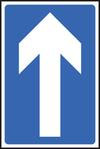 One way traffic Class R2 Permanent 300x450mm (3mm aluminium composite)