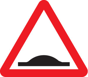 Road hump ahead class RA1 600mm triangle