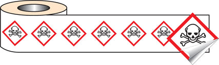 250 S/A labels 50x50mm GHS Label - Toxic