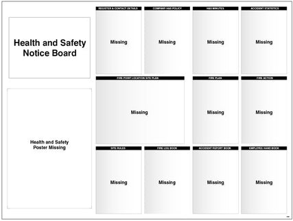 Site Notice Board with doc wallets (Health & Safety) 1430x1075 5mm pvc