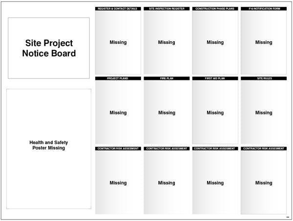Site Notice Board with doc wallets (Site Info) 1430x1075 5mm pvc