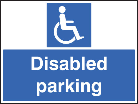 Disabled parking only c/w frame 600x450mm