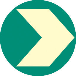 Way finding floor marker 90mm dia photoluminescent