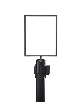 Sign frame for retractable barrier (black A4)