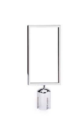 Sign frame for retractable barrier (polished chrome A4)