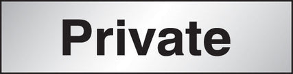 Private sign 140x35mm Engraved aluminium effect pvc