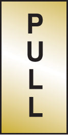 Pull 70x35mm Engraved brass effect pvc