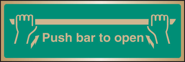 Push bar to open brass 300x100mm
