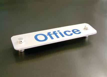 Design Your Own visual impact aluminium door sign 200x50mm c/w stand-off locators