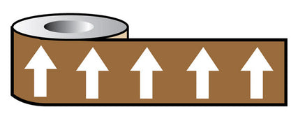 Pipeline ID White Arrows on Brown (06C39) 50mm x 33M