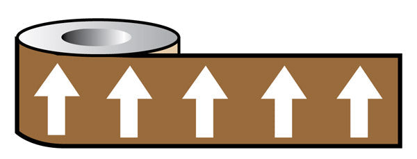 Pipeline ID White Arrows on Brown (06C39) 50mm x 33M