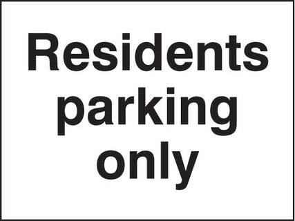 Residents parking only