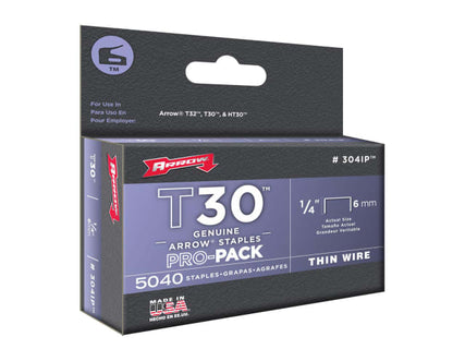 T30 Staples 304IP 6mm (1/4in) Box 5040