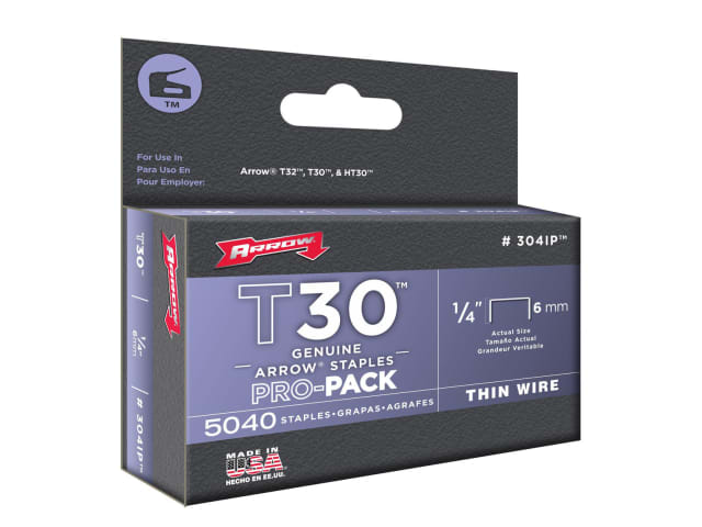 T30 Staples 304IP 6mm (1/4in) Box 5040