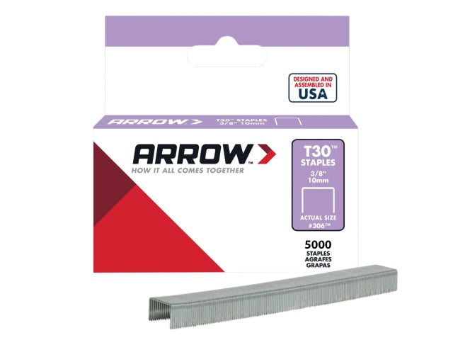 T30 Staples 306IP 10mm (3/8in) Box 5000