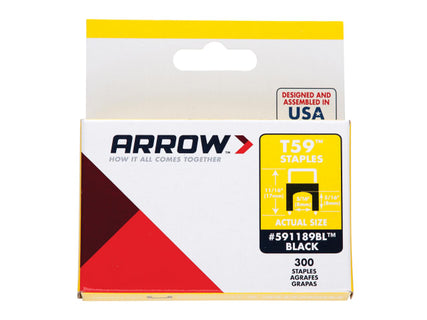 T59 Insulated Staples Black 6 x 6mm Box 300