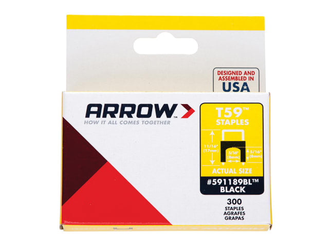 T59 Insulated Staples Black 6 x 6mm Box 300