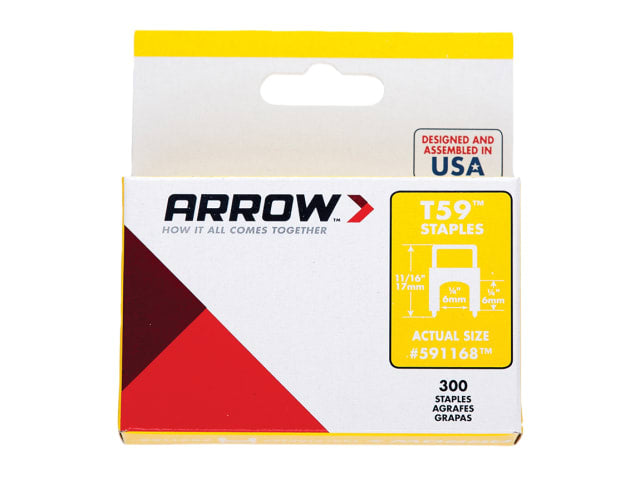 T59 Insulated Staples Clear 6 x 6mm Box 300