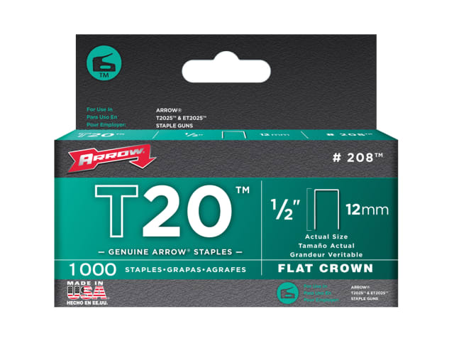 T20 Staples 12mm (1/2in) Box 1000